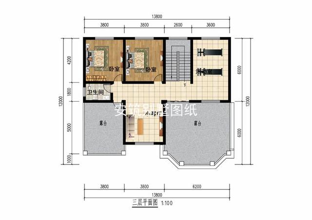 13.8*12米的三层欧式别墅，复式中空，很实用的方案