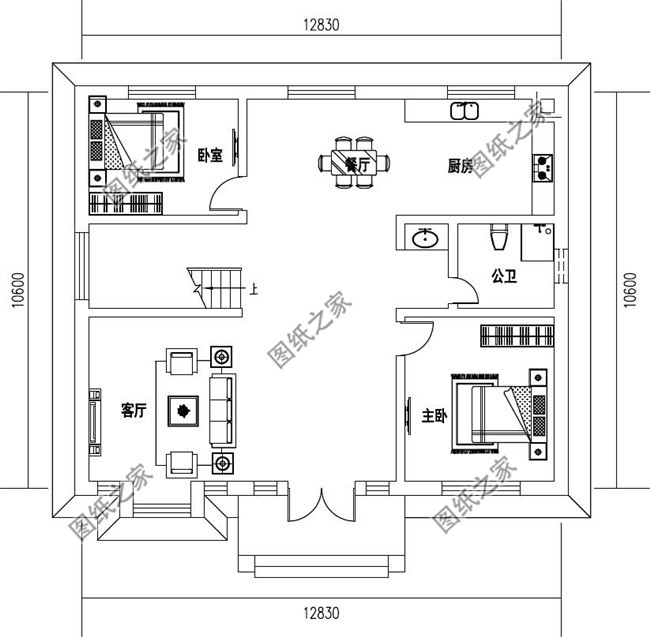 简单实用农村自建小楼二层别墅设计图户型造型简约好看