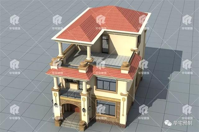 8×12米三层自建房别墅设计图，占地103平左右