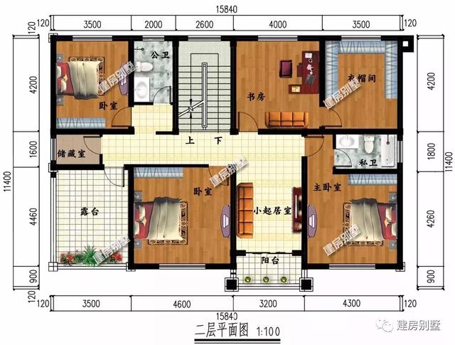2栋4间两层的农村小洋楼房户型设计，尺寸差不多，你喜欢哪个？