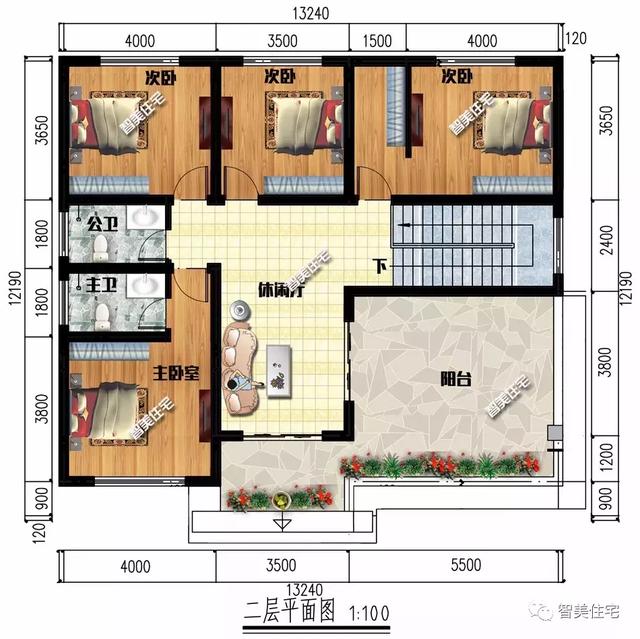 13.3×11.6米二层大气小洋楼住宅方案，精致好看