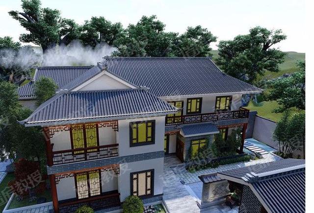 仿古中式二层住宅楼设计图，中国传统精髓，真是美爆了