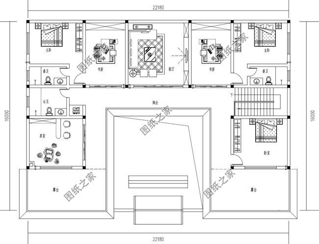 新款的农村自建房子中式二层四合院别墅设计图,占地300平左右