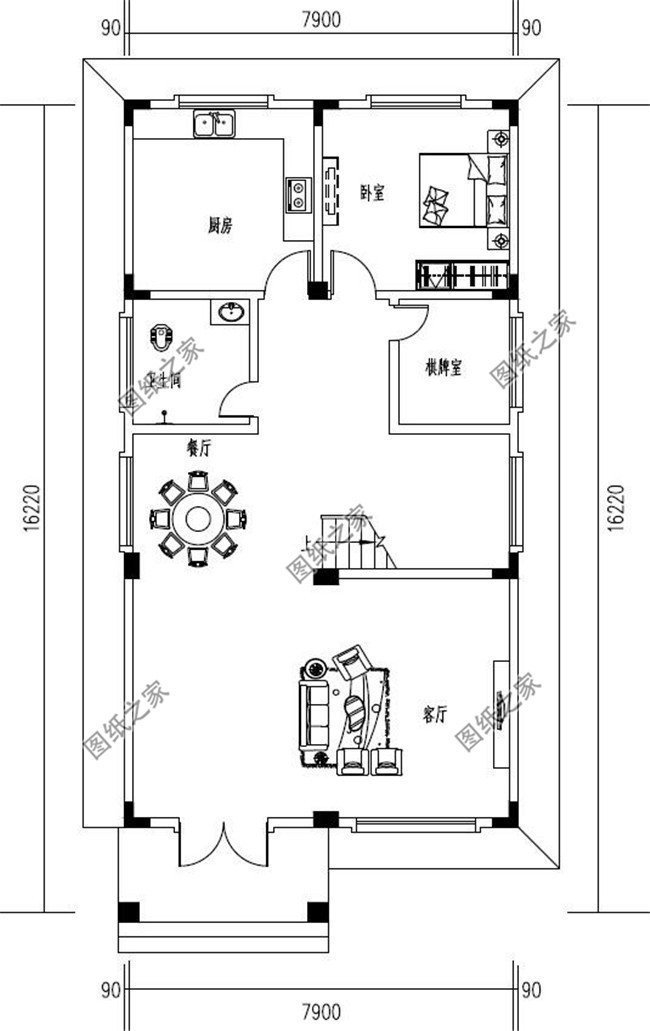 115平方米新农村三层别墅设计图,全套cad图纸 效果图