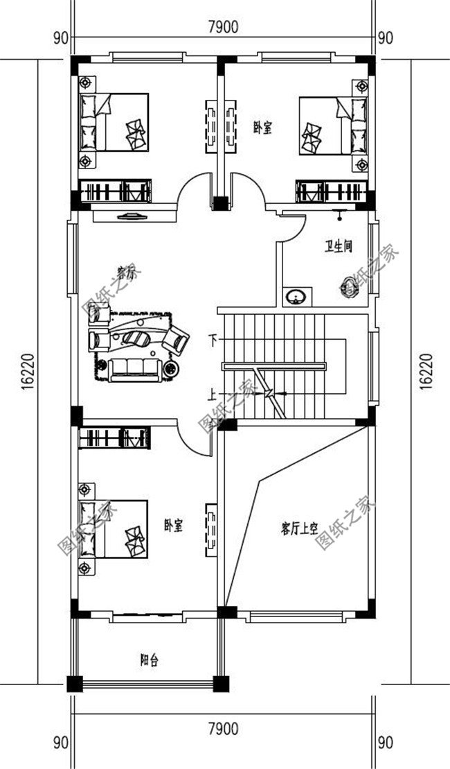 115平方米新农村三层别墅设计图,全套cad图纸 效果图