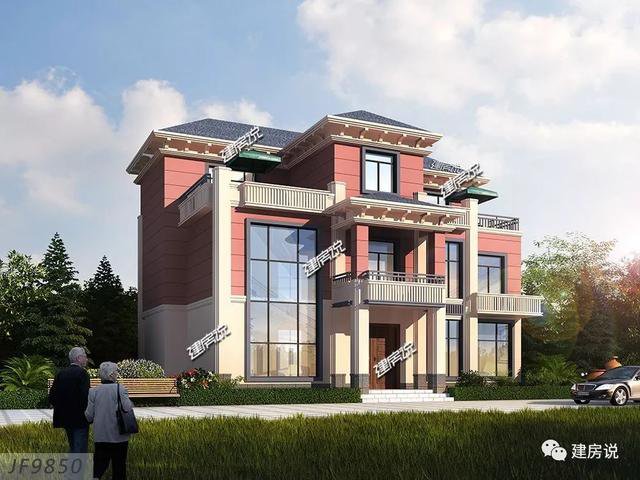 占地123平新中式农村房子设计方案图，住在里面睡觉到能笑醒
