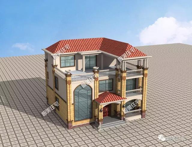 12.5×13米欧式民房户型图，附施工过程和完工图片