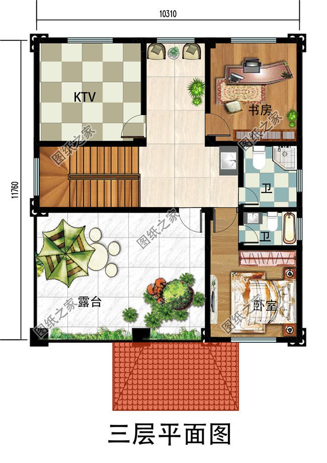 经典三层别墅设计图纸（全套施工图+效果图），新农村自建推荐