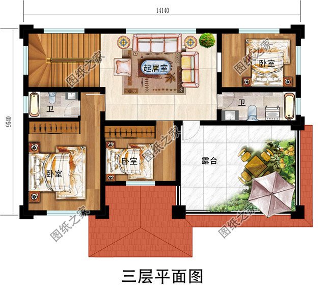 带地下室三层别墅设计图纸（含外观效果图），别墅设计方案