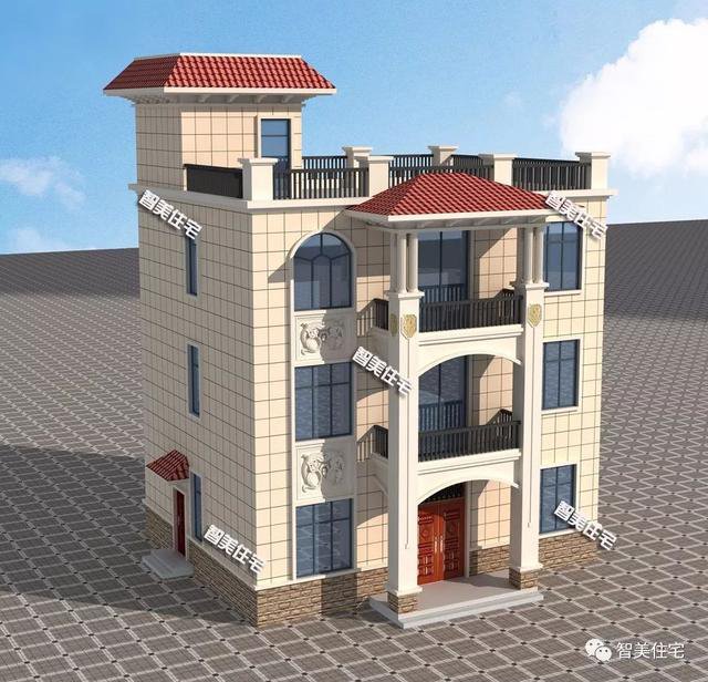 11.6×9.2米农村自建房户型图，平屋顶加大露台设计