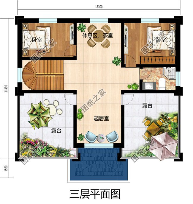 2019新款三层小别墅设计图，占地150平米，带地下室