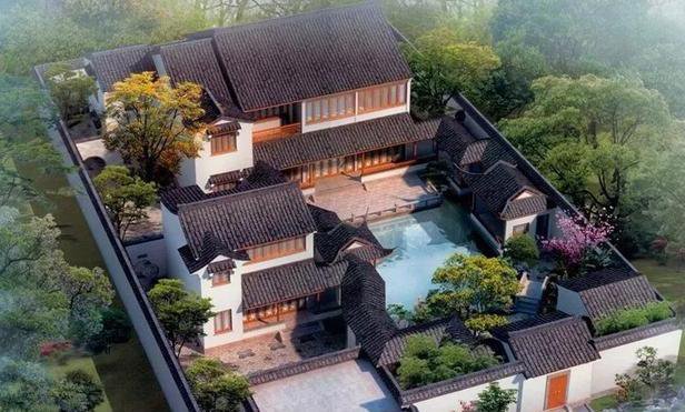中式庭院别墅外观效果图大全，建一栋这样的房子才叫有品位