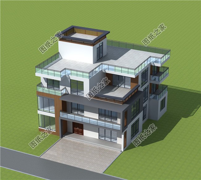 250平方米广东新农村三层房屋设计图纸带外观图