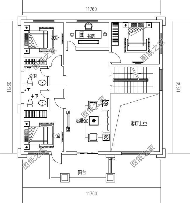 140平方米新农村复式自建房子,三层别墅建筑图纸及效果图