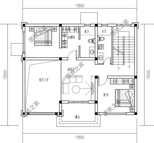 100平新农村三层复式房屋别墅设计图纸造价30万左右