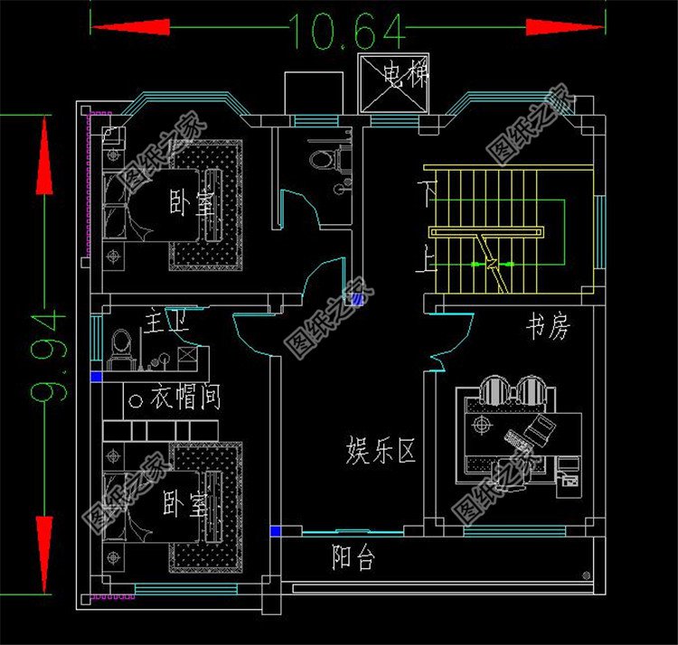 占地130平三层现代别墅设计图方案,带电梯和地下室设计