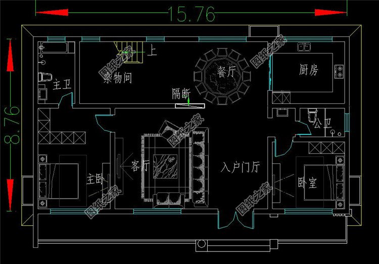 独栋两层四开间别墅设计图方案,现代风格,简约大气,时尚前卫