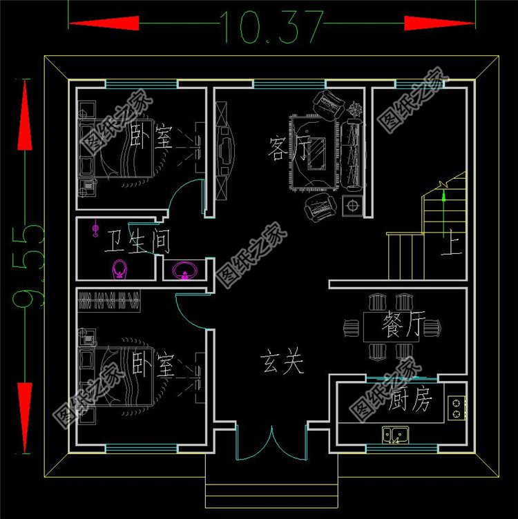 100平方建房子设计图及效果图,简单实用的户型设计