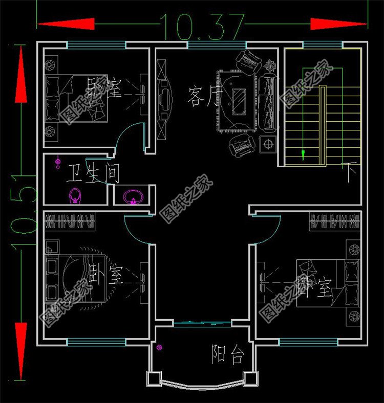 100平方建房子设计图及效果图,简单实用的户型设计_三层别墅设计图