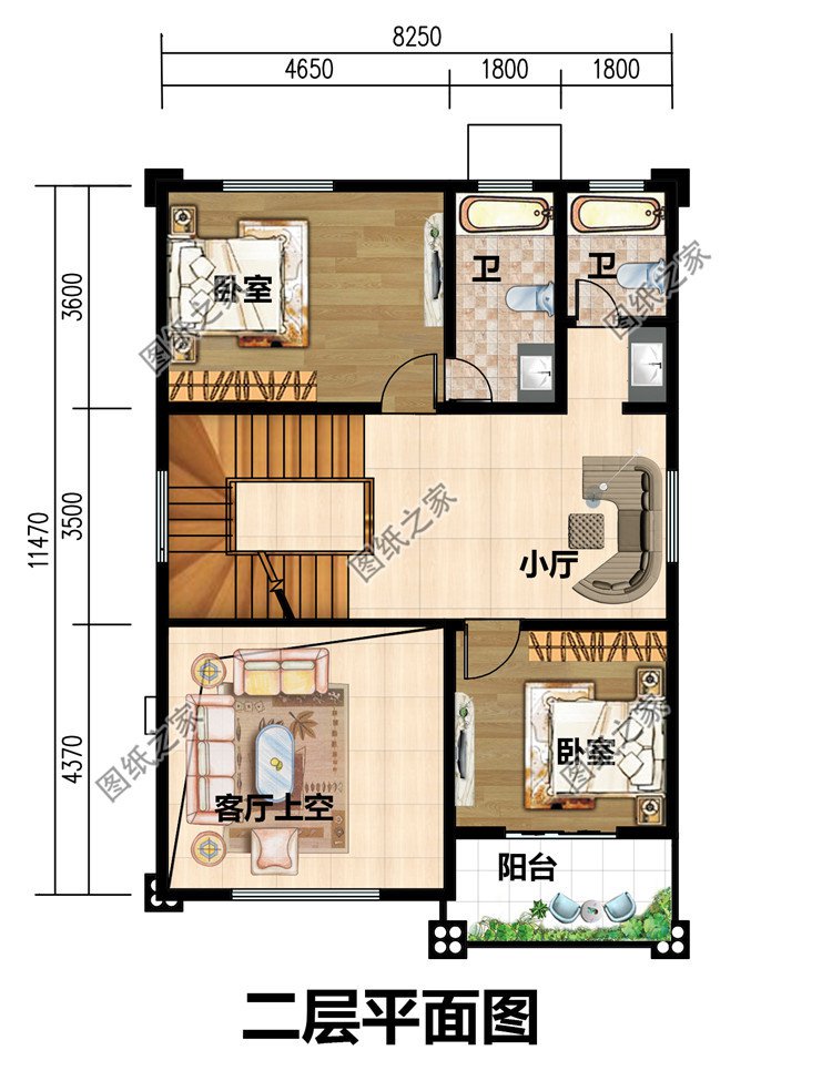 三层两开间小面宽别墅设计图纸带外观效果图，95平方米