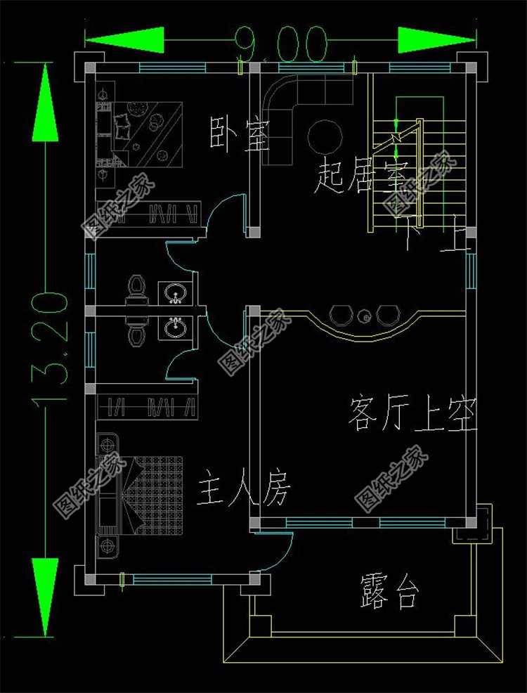 面宽9米的小别墅设计图纸,农村自建房二层户型图