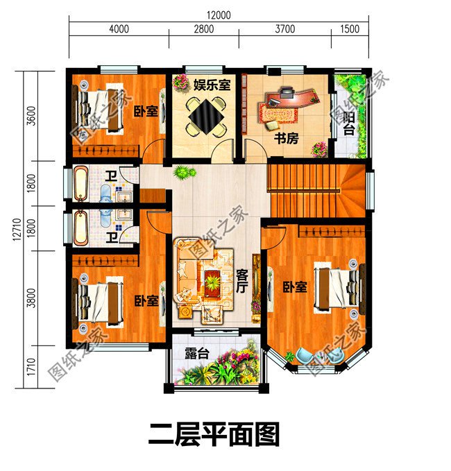 不用过于高大上，12×13二层房屋设计图就是不错的选择，户型合理