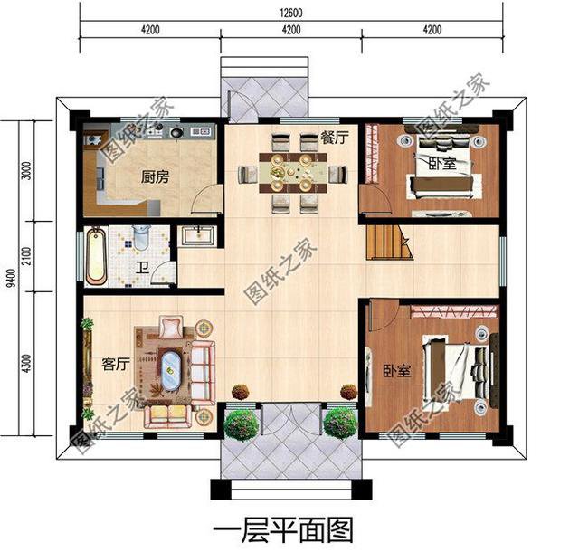 卧室x4,卫生间,阳台 户型图展示 效果图展示 图纸介绍:新款三层小别墅