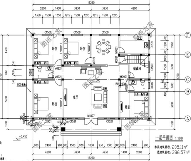 大户型的二层别墅设计图，16米×12的房屋设计图给你挣足了面子