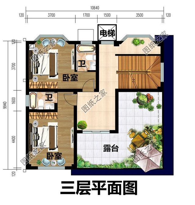 新款现代三层平顶别墅设计图，符合生活需要，建房前一定要看看