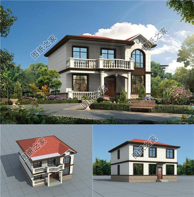 三套90至100平方两层房子平面图，小宅基地也能建大气别墅