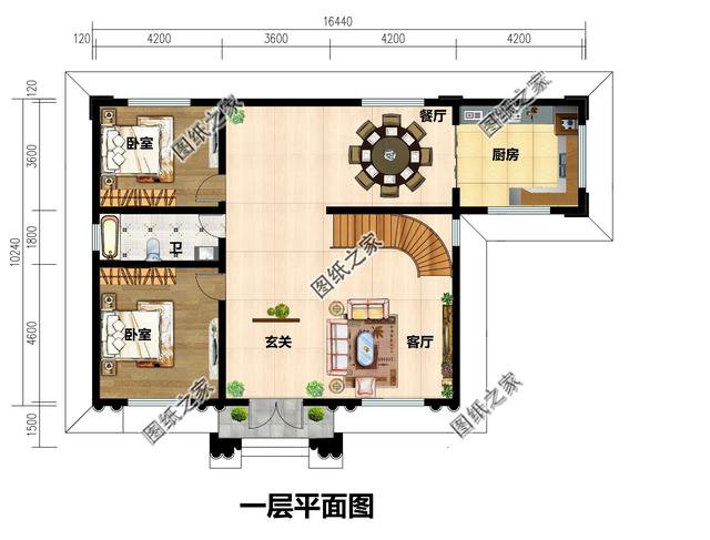 35米(含屋顶); 设计功能: 一层户型:客厅,餐厅,厨房,卫生间,主卧(带
