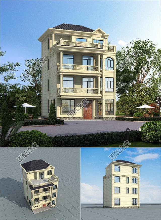 90平米小户型四层别墅，第三款带电梯设计，性价比高