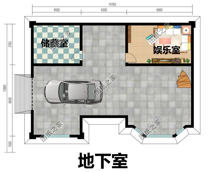 带地下室（车库）的二层别墅设计图