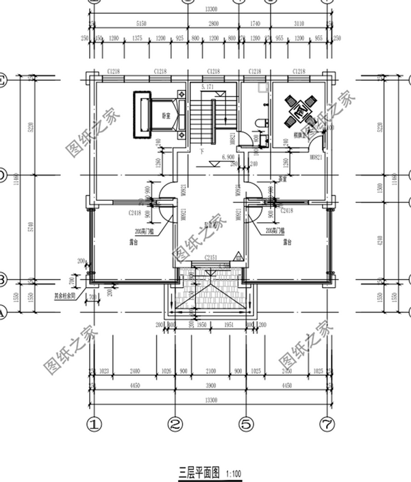 方案三:农村三层自建房设计图,占地140平米,带地下室设计