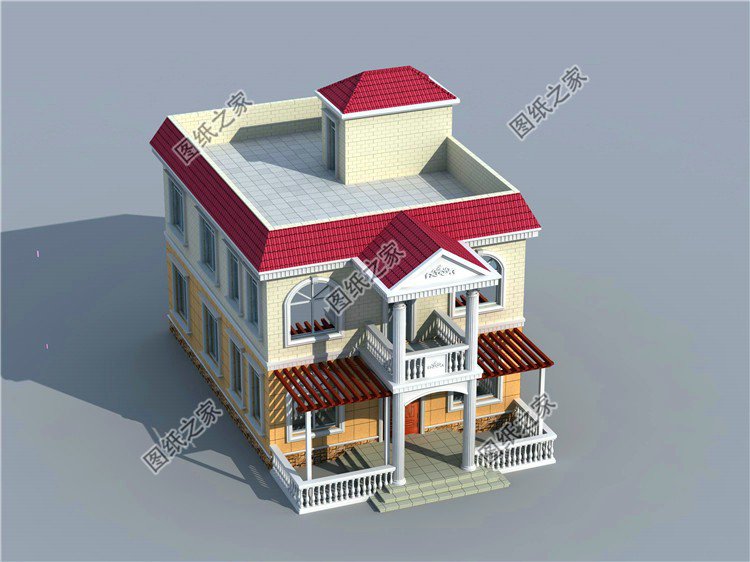 农村二层平顶别墅设计图一点不比坡屋顶差赶快收藏回家建