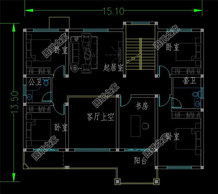 13x15米农村建房图纸,15x13米房子户型图 图纸介绍:160平两层乡村别墅设计图,面宽15米左右,住的真舒适,不到30
