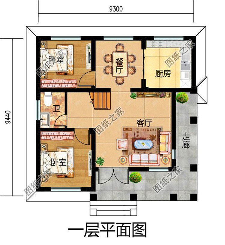 9米开间自建房设计图外观美观大方造价绝对经济实惠