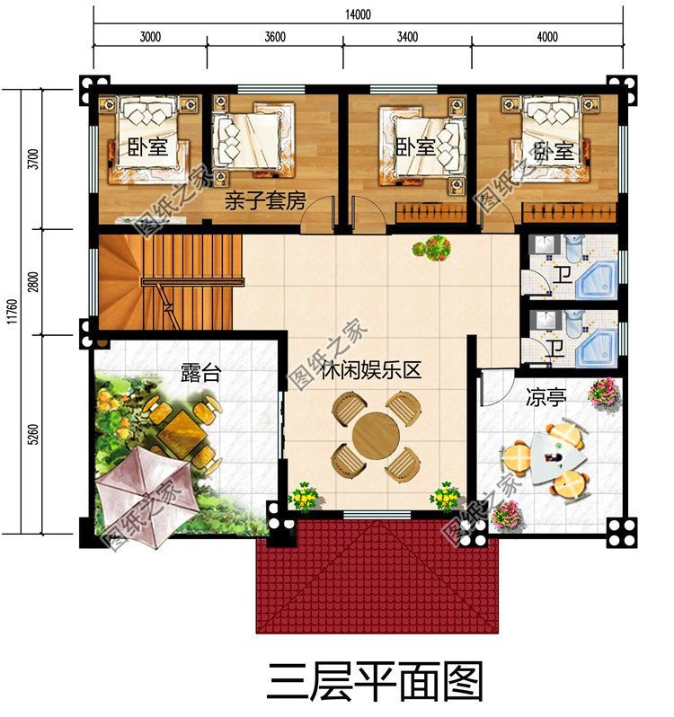 三款实用性超强的三层实用带露台别墅设计图，建上一栋太有面子