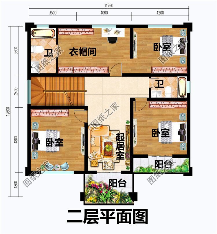 三款实用性超强的三层实用带露台别墅设计图，建上一栋太有面子