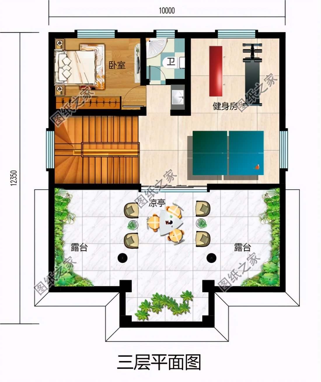 三款实用性超强的三层实用带露台别墅设计图，建上一栋太有面子