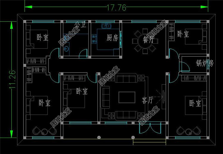 2022年新款一层住宅别墅设计图纸中式风格漂亮极了