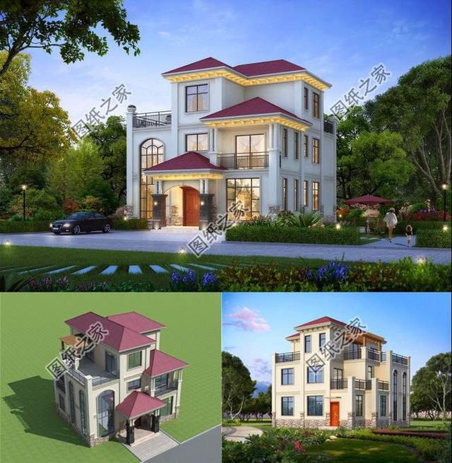 三层别墅设计图，各式风格设计，每一款都超级美腻