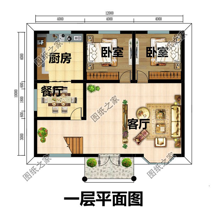 12x10三层别墅设计图