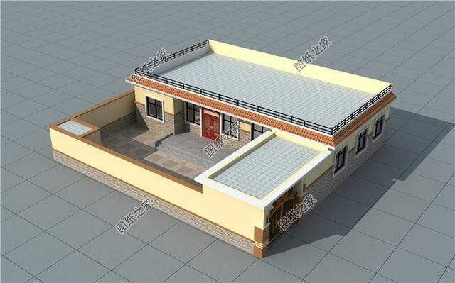5款平屋顶一层别墅设计，这样的平房建出来看谁说土