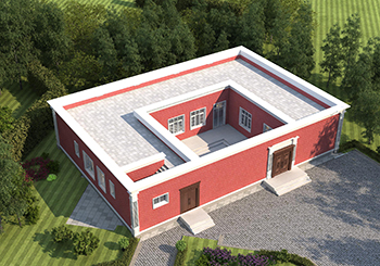 一层平顶砖混农村房子设计图，施工简单造价低