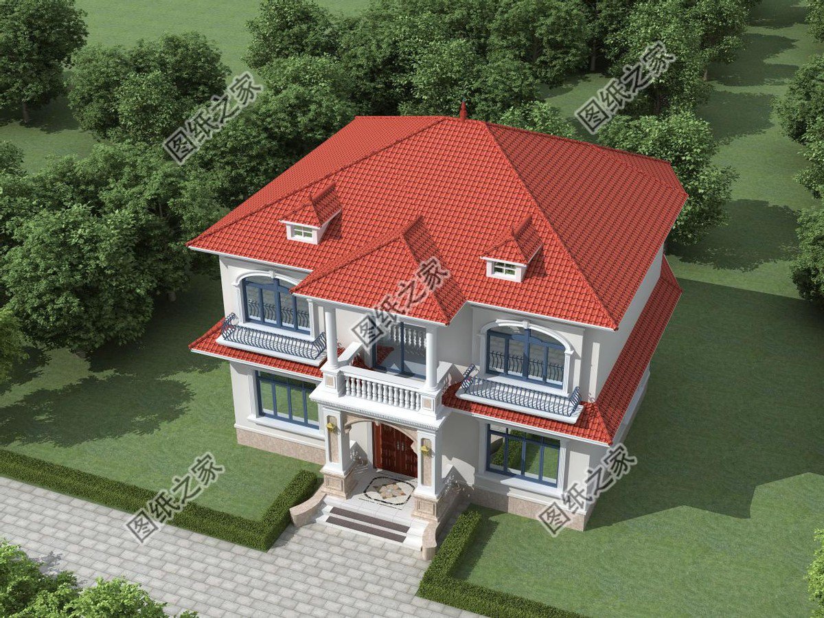 红瓦配米白墙，温馨别墅设计，带给你家的享受快来看看吧