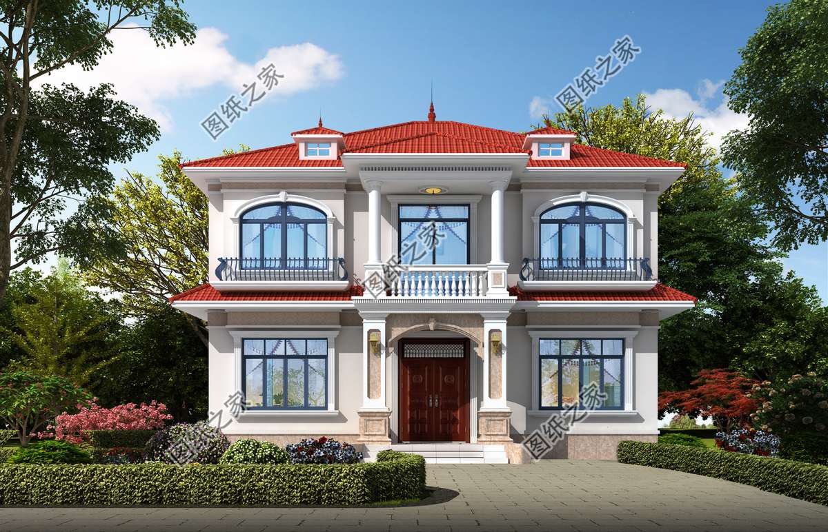红瓦配米白墙，温馨别墅设计，带给你家的享受快来看看吧