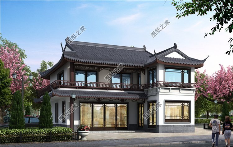 新中式风格别墅设计，现代传统文化相互结合，十分受老乡们的喜爱