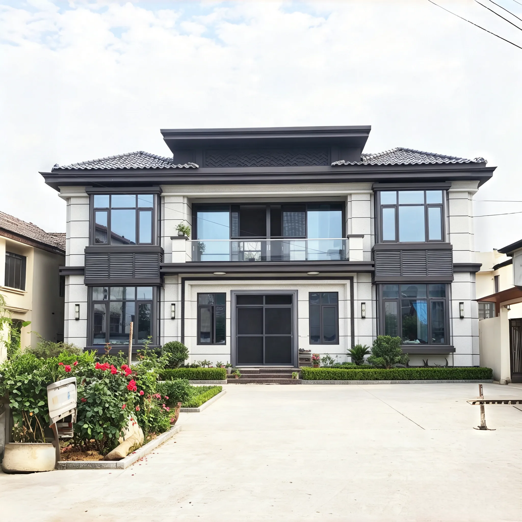 真实建好实拍大宅 1 - 新中双层平顶别墅
