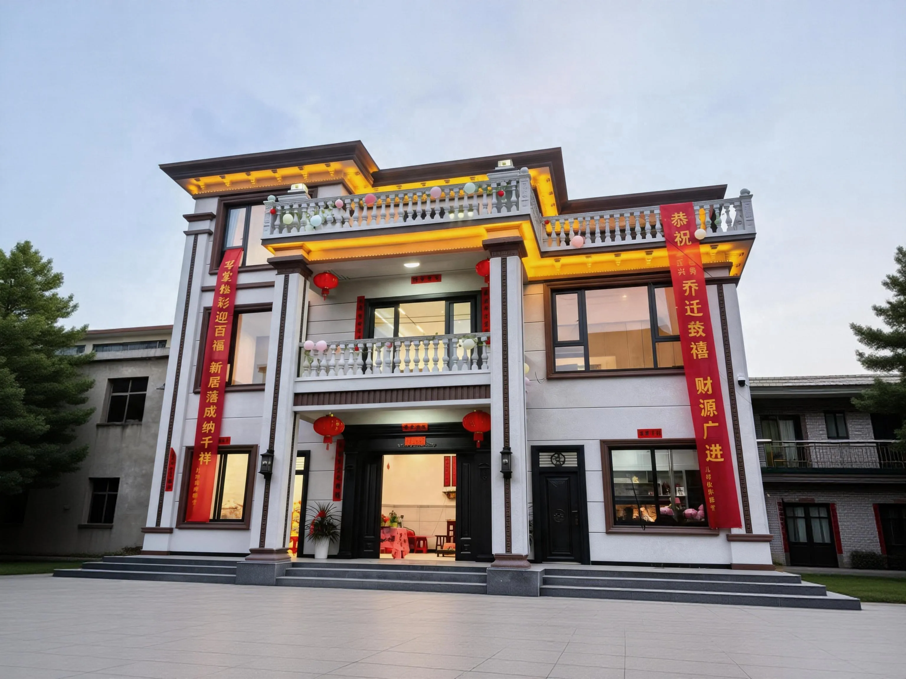 真实建好实拍大宅 5 - 新中式喜庆大宅实拍